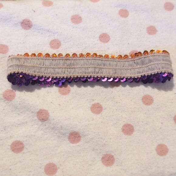 Orange Silver Purple Sequence Headband - Picture 6 of 6